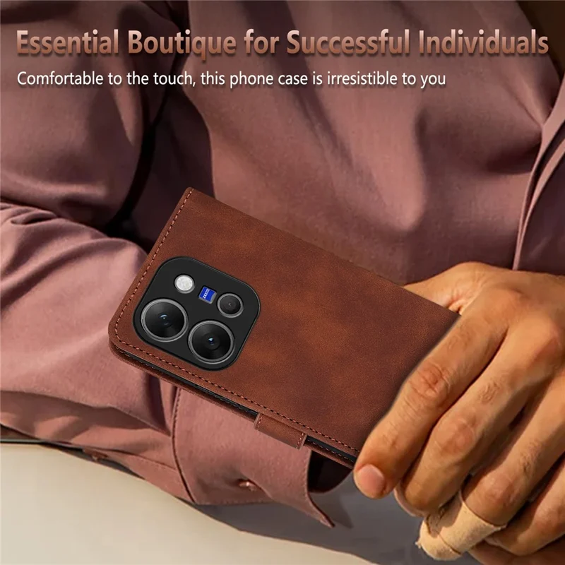 AZNS For vivo X300 E 5G Case PU Leather Wallet Phone Cover - Brown