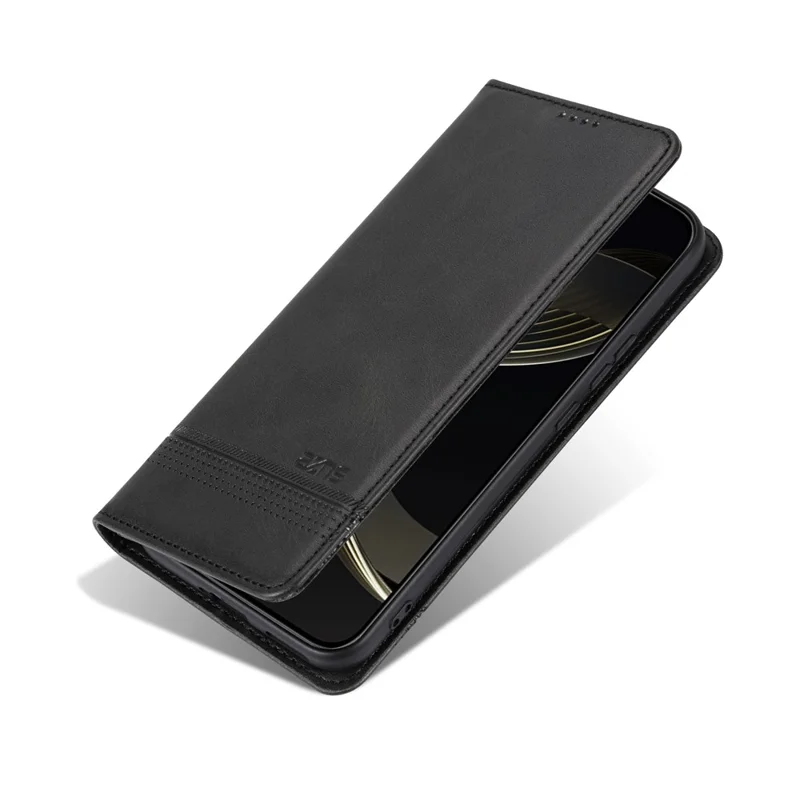 AZNS For vivo X300 E 5G Case Cowhide Texture PU Leather Wallet Phone Cover - Black