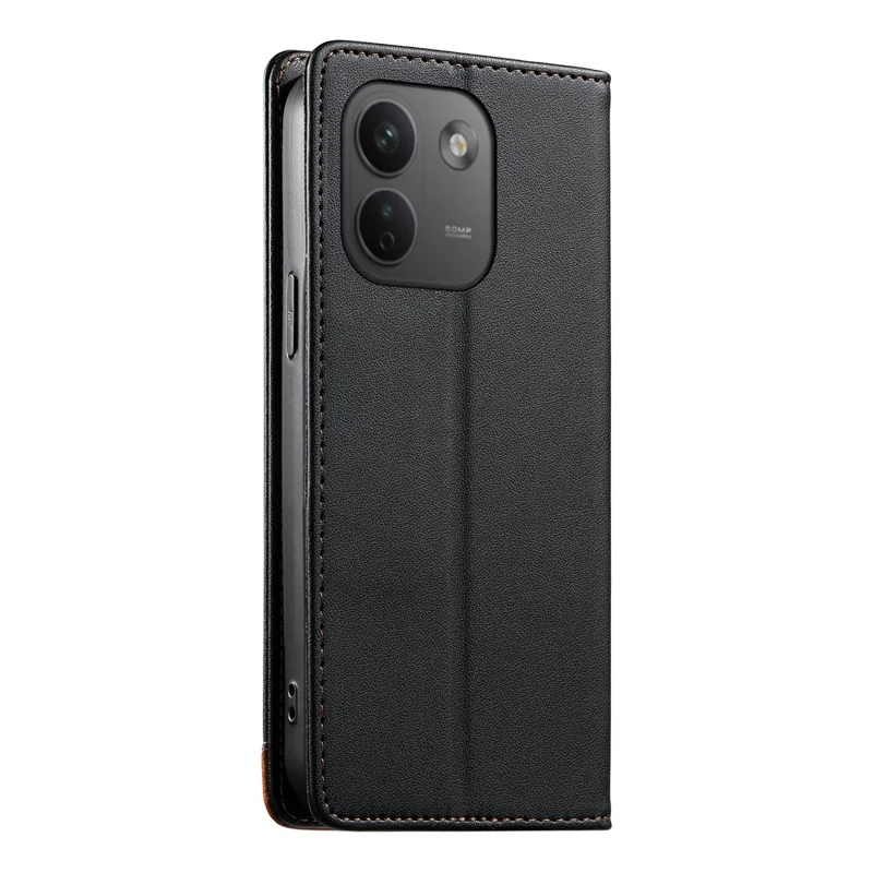 DIERFENG DF-018 for Xiaomi Redmi Note 17 Pro Max 5G Case RFID Blocking Wallet Leather Phone Cover with Color Splicing Logo Corner - Black
