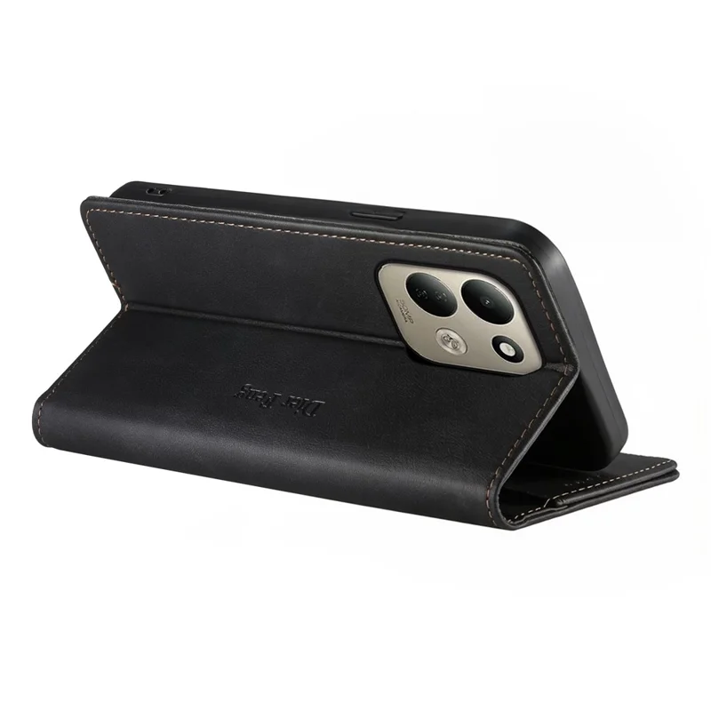 DIERFENG DF-019 for Xiaomi Poco C95 Pro Leather Wallet Case Magnetic Flip Cover with Card Slots RFID Blocking - Black