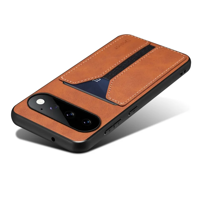 DENIOR For Google Pixel 11 Pro Case Elastic Card Holder PU Leather + TPU + PC Phone Cover - Brown
