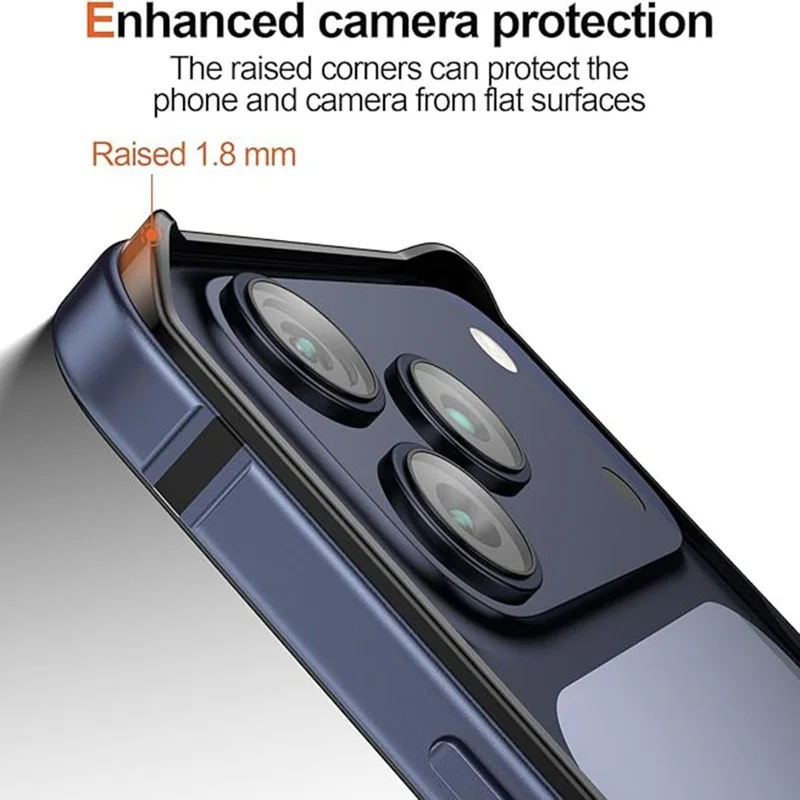 For iPhone 18 Pro Max / 17 Pro Max Bumper Case Aluminum Alloy TPU Drop Protection Phone Frame Cover - Dark Blue
