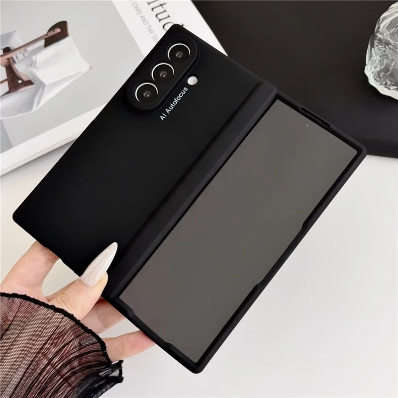 For Samsung Galaxy Z Fold8 Ultra Case with Tempered Glass Screen Protector Hard PC Shell - Black