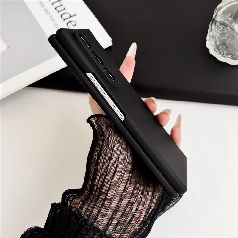 For Samsung Galaxy Z Fold8 Ultra Case with Tempered Glass Screen Protector Hard PC Shell - Black