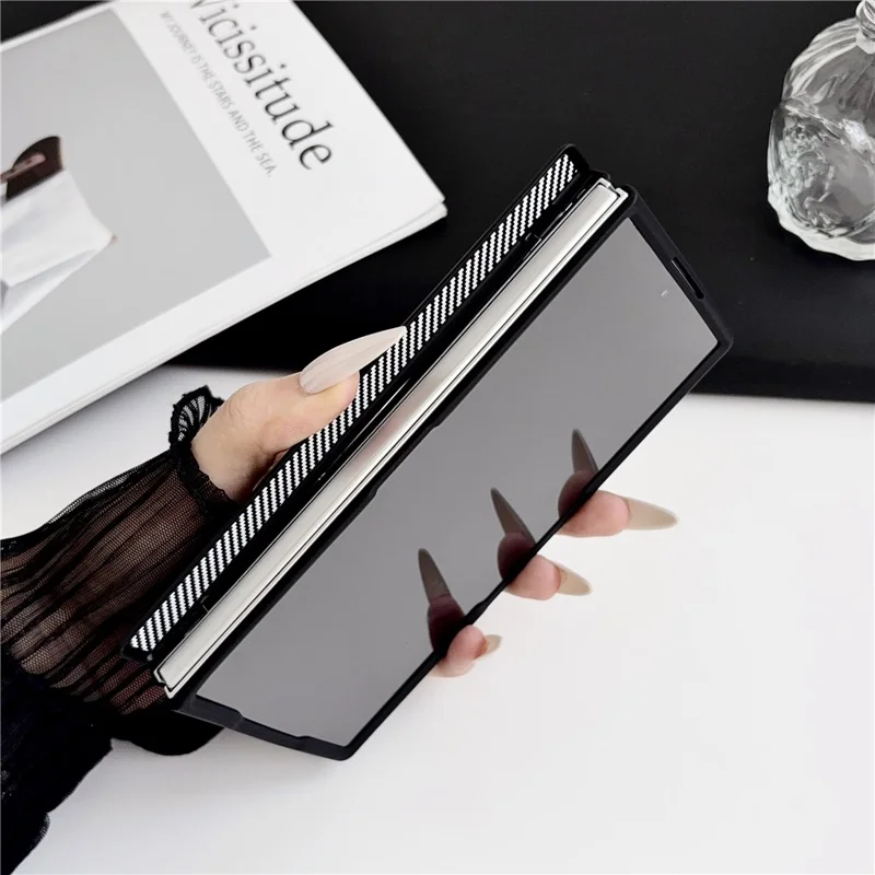 For Samsung Galaxy Z Fold8 Ultra Case with Tempered Glass Screen Protector Hard PC Shell - Black