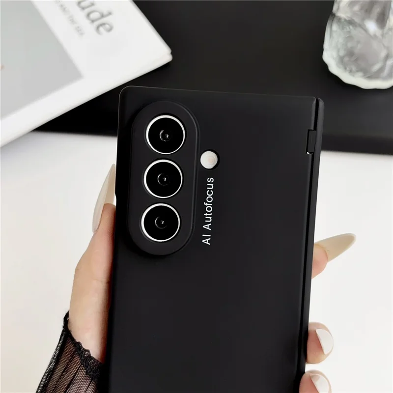 For Samsung Galaxy Z Fold8 Ultra Case with Tempered Glass Screen Protector Hard PC Shell - Black