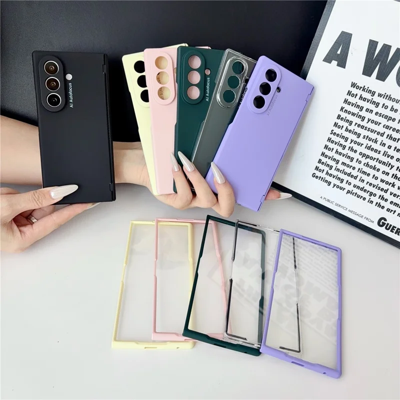 For Samsung Galaxy Z Fold8 Ultra Case with Tempered Glass Screen Protector Hard PC Shell - Black