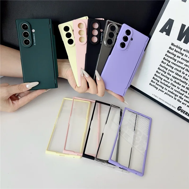 For Samsung Galaxy Z Fold8 Ultra Case Hard PC Phone Shell with Stylus / Tempered Glass Screen Protector - Green