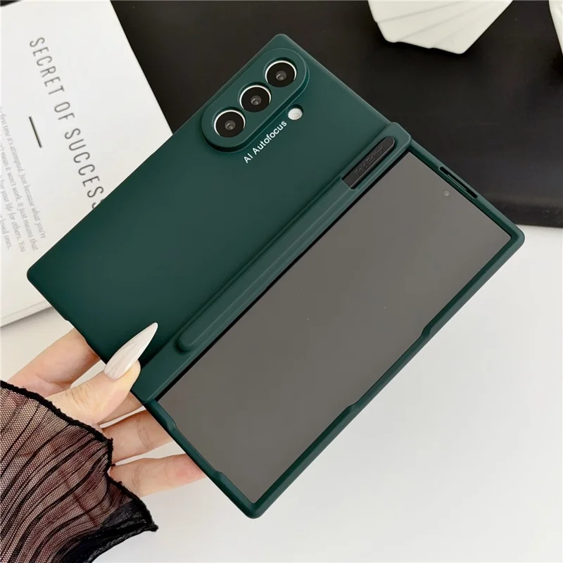 For Samsung Galaxy Z Fold8 Ultra Case Hard PC Phone Shell with Stylus / Tempered Glass Screen Protector - Green