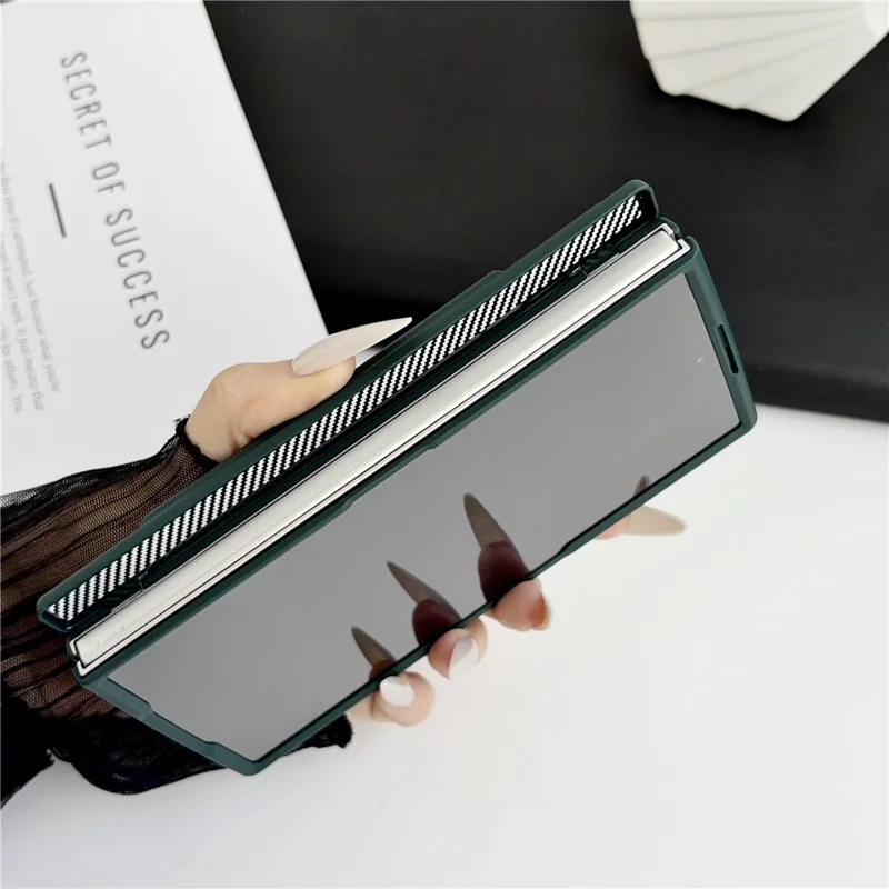 For Samsung Galaxy Z Fold8 Ultra Case Hard PC Phone Shell with Stylus / Tempered Glass Screen Protector - Green