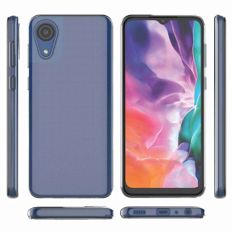 For Samsung Galaxy A04 Core 4G Anti-Drop Transparent Soft TPU Phone Back Cover Wear-Resistant Protective Mobile Phone Case