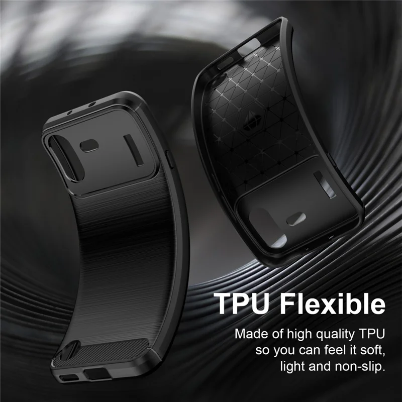 For Nothing Phone (4b) TPU Case Protective Phone Cover Carbon Fiber Texture Brushed - Black
