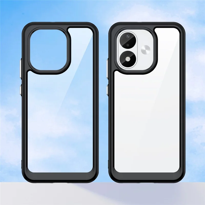 For Xiaomi Redmi Note 17 4G Case TPU + Acrylic Protective Clear Phone Cover - Black