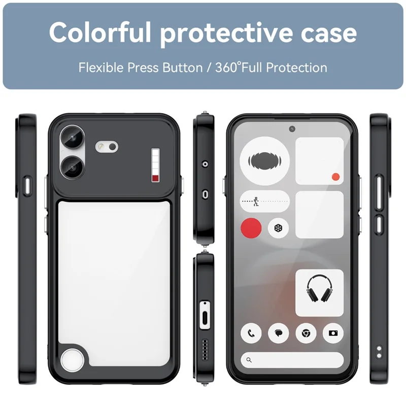 För Nothing Phone (4b) Skal TPU + Akryl Skyddande Transparent Telefonhölse - Svart