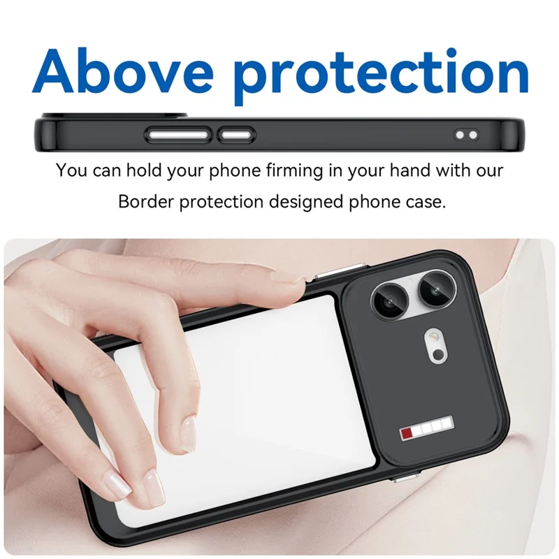 För Nothing Phone (4b) Skal TPU + Akryl Skyddande Transparent Telefonhölse - Svart