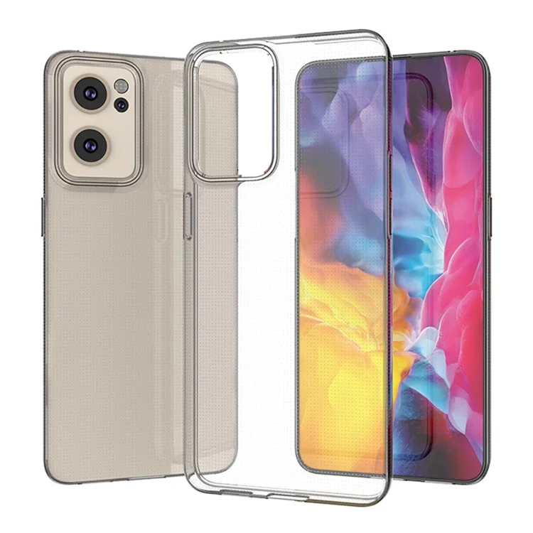 Für Oppo Reno7 5G (Global) Anti-Gelbbildung Transparentes Weiches TPU-Telefonhülle Ultra Schlankes Mobiltelefon-Rückseitengehäuse