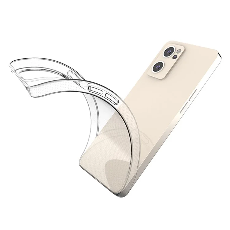 For Oppo Reno7 5G (Global) Anti-Yellowing Transparent Soft TPU Phone Cover Ultra Slim Mobile Phone Back Case