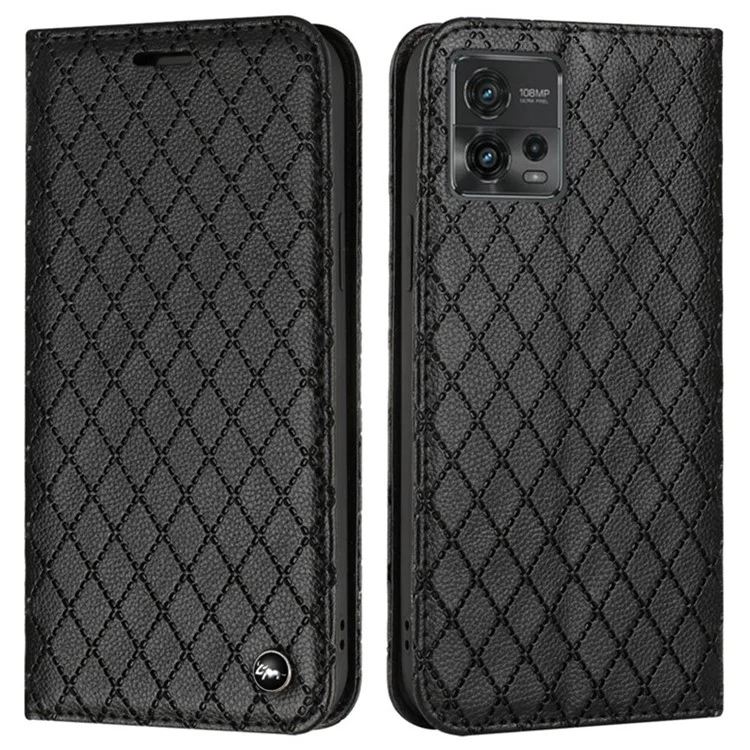 Для Motorola Moto G72 4G Litchi Texture PU - Черный