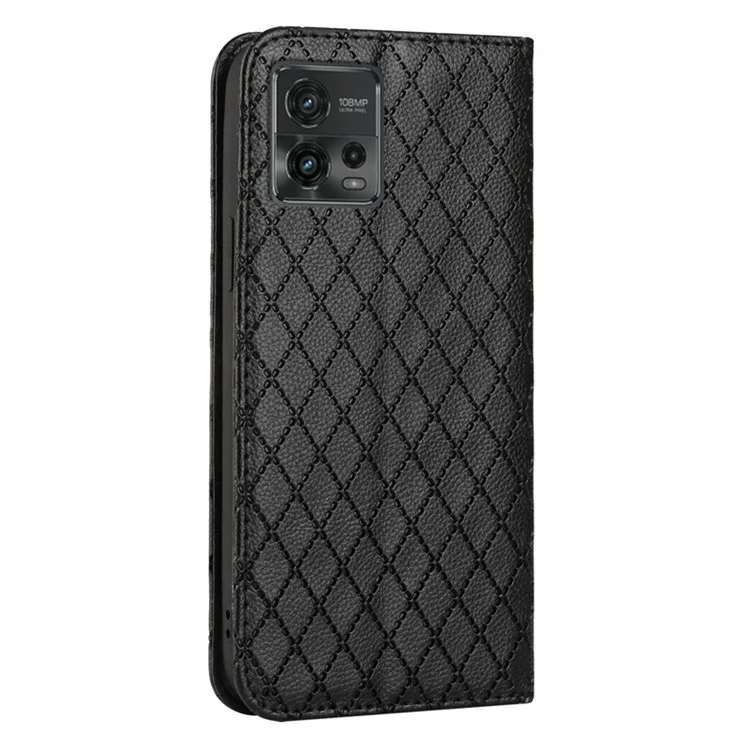 Для Motorola Moto G72 4G Litchi Texture PU - Черный