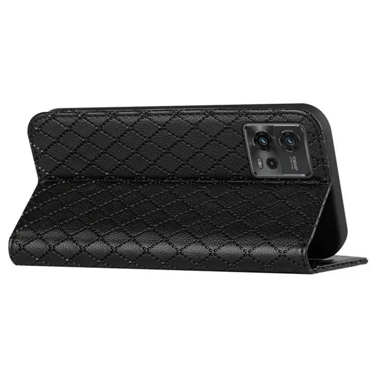 Для Motorola Moto G72 4G Litchi Texture PU - Черный