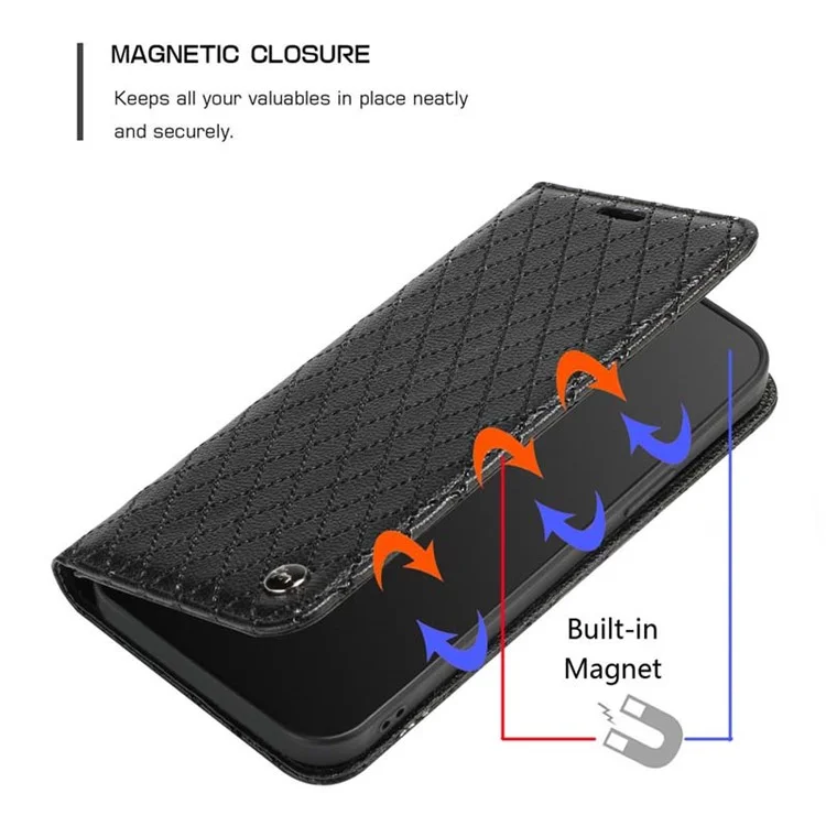 Для Motorola Moto G72 4G Litchi Texture PU - Черный
