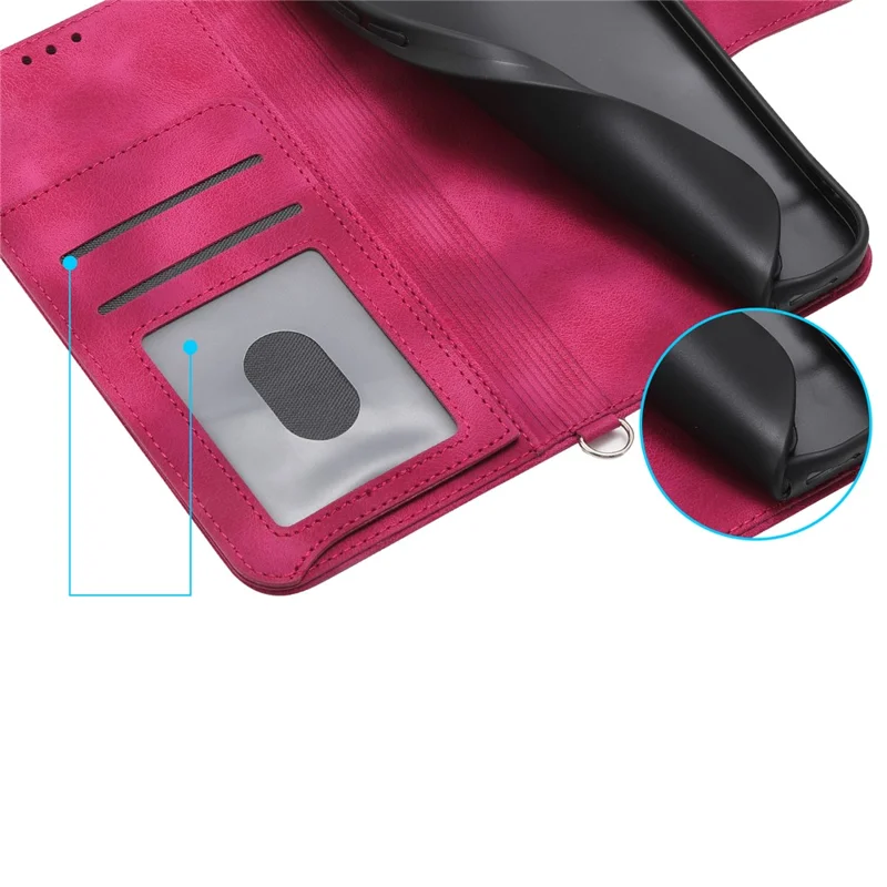 For Xiaomi Redmi Note 17 Pro Max 5G Wallet Case Flower Pattern PU Leather Phone Cover with Strap - Wine Red
