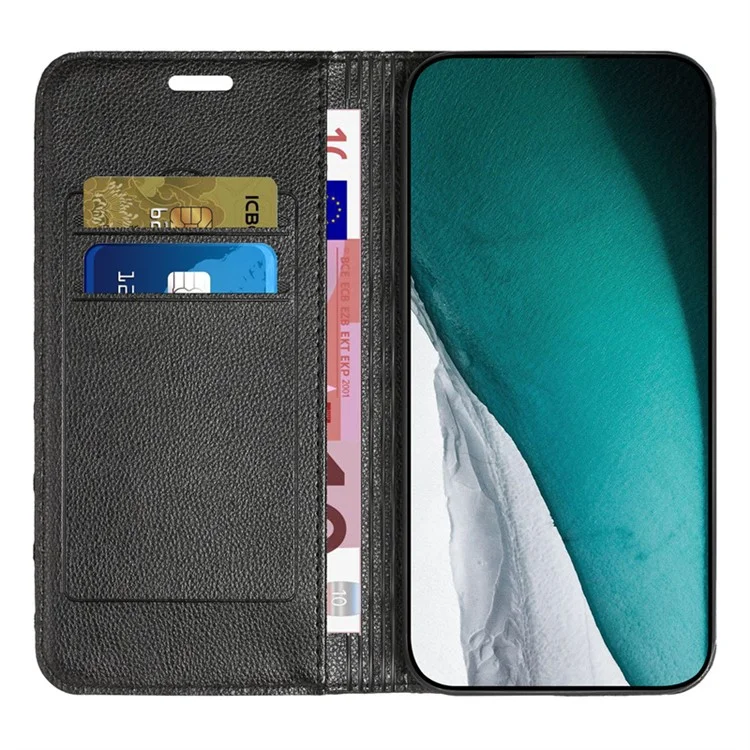 Pour Motorola Moto E22s 4G Litchi Texture PU Leather RFID Blocking Phone Stand Cover Rhombus Rossing Full Endroped Phone Phone Wallet Case - le Noir