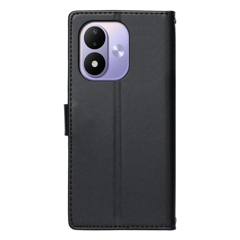 For Xiaomi Redmi Note 17 4G (Global) / Note 17 5G (Global) / Note 17 (India / China) 5G Case Embossed Totem Leather Flip Wallet Phone Cover with Wrist Strap - Black