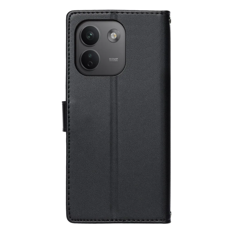 For Xiaomi Redmi Note 17 Pro Max 5G Case Embossed Totem Leather Flip Wallet Phone Cover with Wrist Strap - Black
