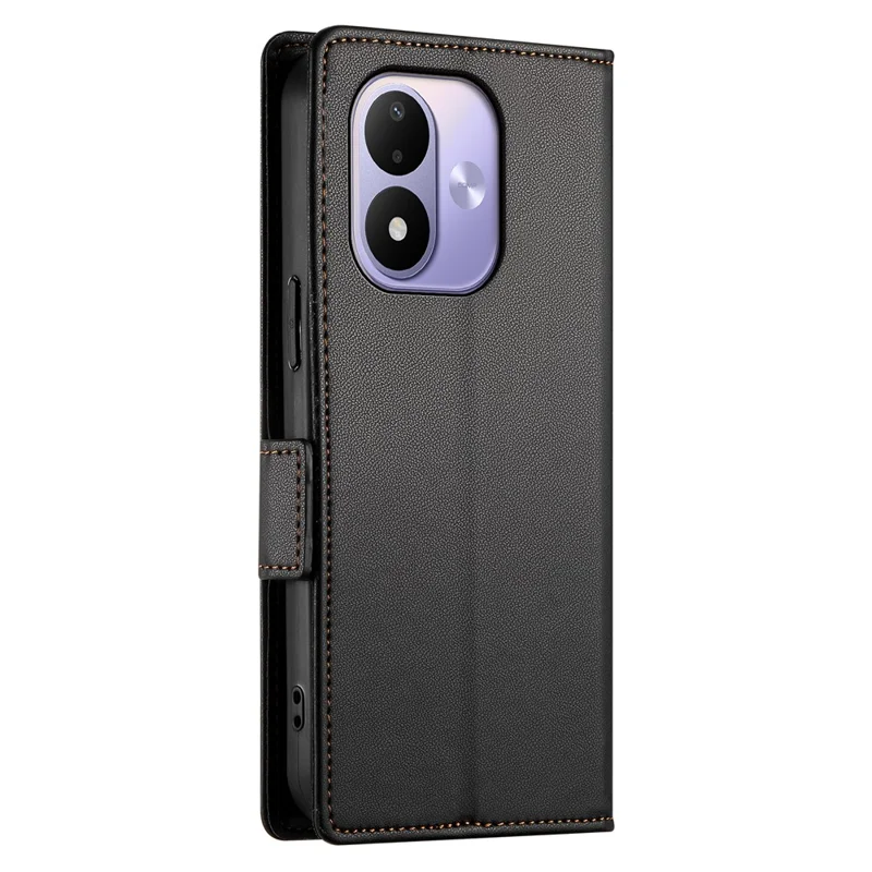 For Xiaomi Redmi Note 17 4G Stand Case PU Leather Wallet Phone Cover - Black