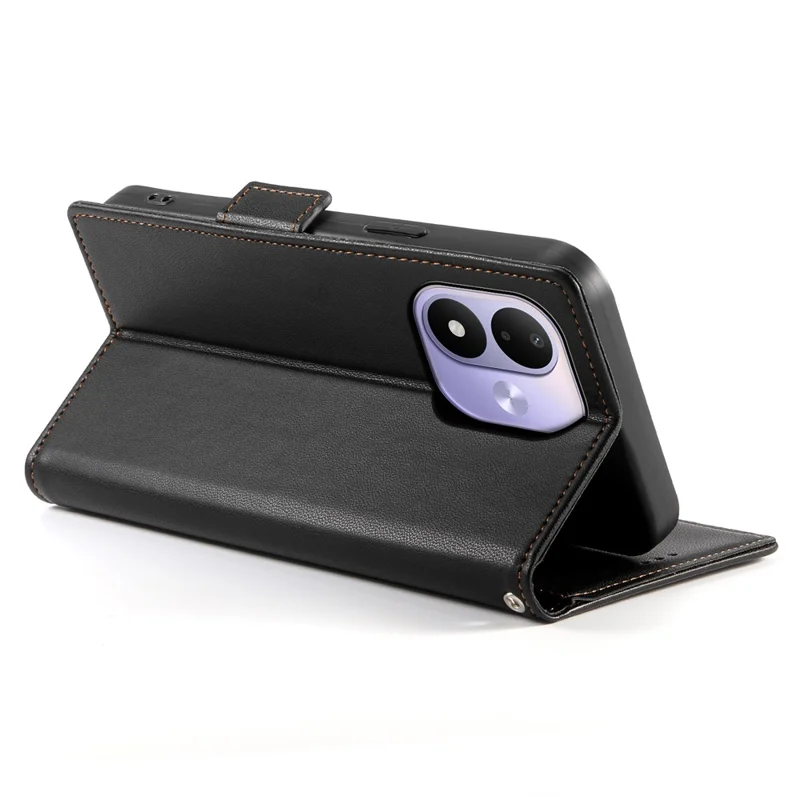 For Xiaomi Redmi Note 17 4G Stand Case PU Leather Wallet Phone Cover - Black
