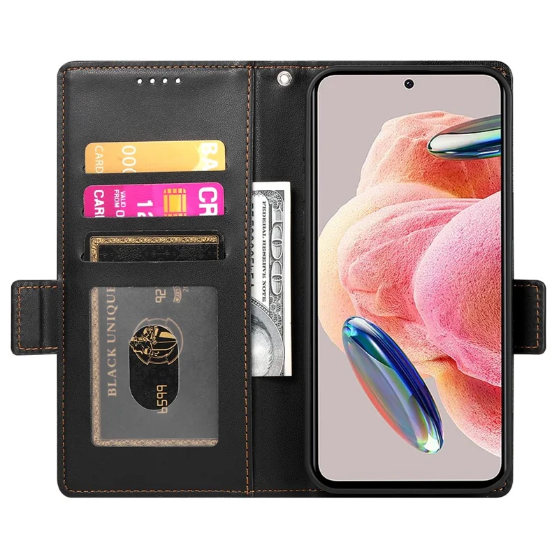 For Xiaomi Redmi Note 17 Pro Max 5G Stand Case PU Leather Wallet Phone Cover - Black