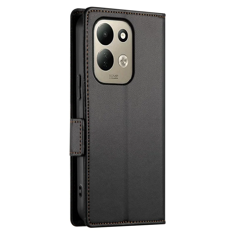 For Xiaomi Poco C95 Pro Stand Case PU Leather Wallet Phone Cover - Black