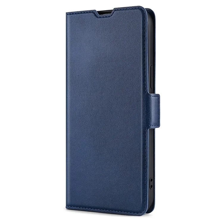 For Honor 80 5G PU Leather Foldable Stand Card Holder Phone Case TPU Interior Shell Dual Magnetic Clasp Protective Cover - Blue