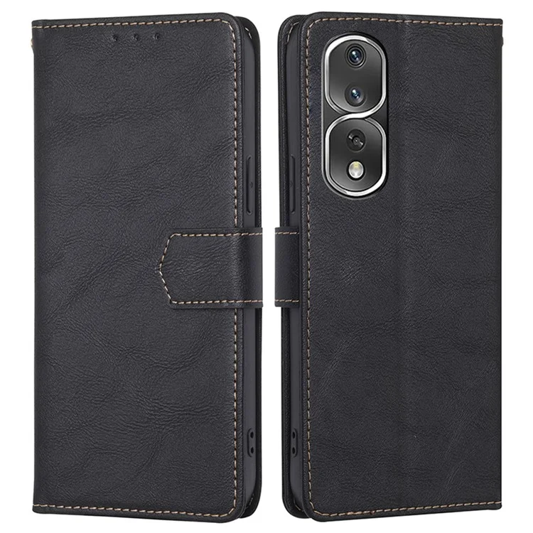 Per Onore 80 Pro 5G RFID Blocking Stand Copertina Flip Texture Cowhide Texture PU Wallet Magnetic Protection Telefono - Nero