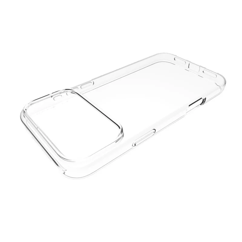 For iPhone 18 Pro Max Case Clear TPU Phone Cover with Tempered Glass Screen Protector + Camera Lens Protector Set - Transparent