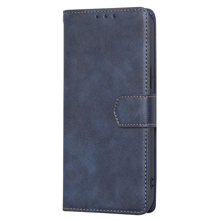 For Realme C30s 4G RFID Blocking Stand Shockproof Wallet Phone Case Cowhide Texture PU Leather Magnetic Flip Cover - Blue