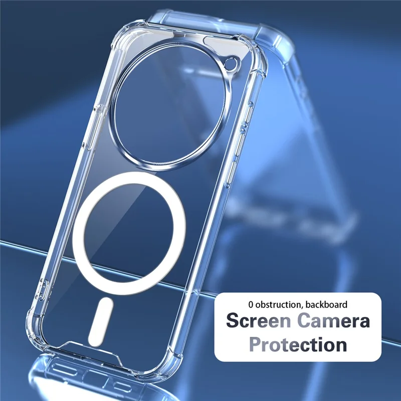 For Nothing Phone (3a) Pro Magnetic Case Four-Corner Drop Protection TPU + PC Clear Phone Cover - Transparent