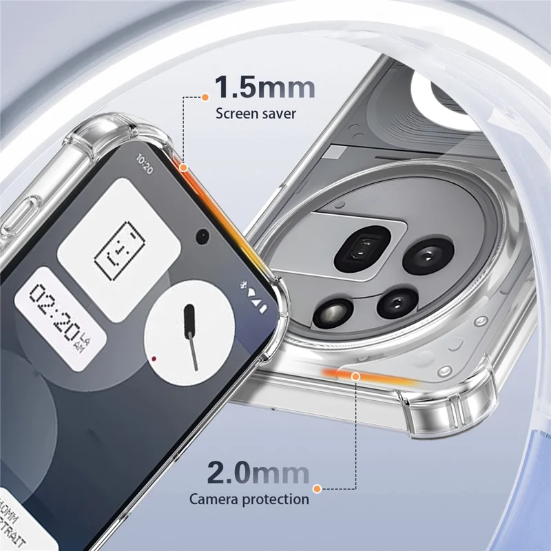 For Nothing Phone (3a) Pro Magnetic Case Four-Corner Drop Protection TPU + PC Clear Phone Cover - Transparent