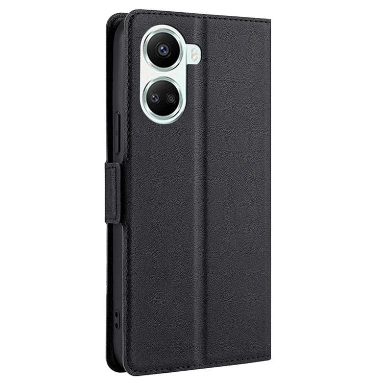 Para Huawei nova 10 SE 4G Funda de Teléfono Tipo Cartera de Piel PU con Cierre Magnético Doble Soporte y Compartimento para Tarjetas - Negro