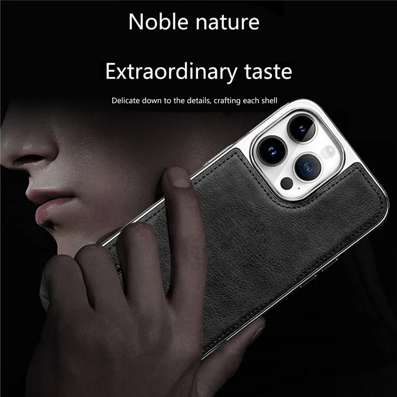 JINDUKA D22 For iPhone 13 Pro Max Case Foldable Kickstand Leather Coated PC TPU Phone Cover - Purple