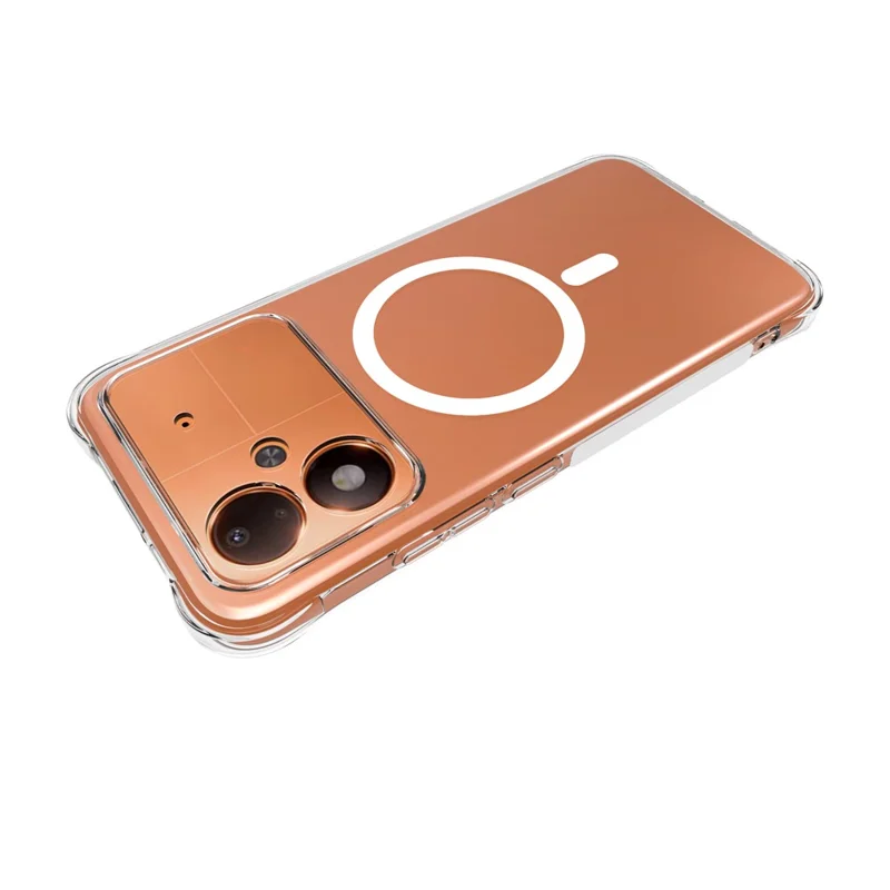 For Xiaomi Poco M8 Power 5G Magnetic Case TPU Anti-drop Phone Back Cover - Transparent