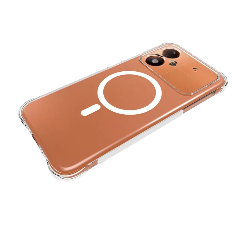 For Xiaomi Poco M8 Power 5G Magnetic Case TPU Anti-drop Phone Back Cover - Transparent