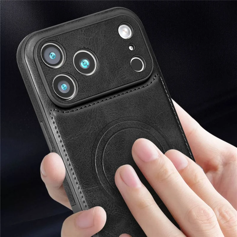 JINDUKA J32 For iPhone 18 Pro Max / 17 Pro Max Magnetic Case PU Leather + PC + TPU Phone Cover - Black