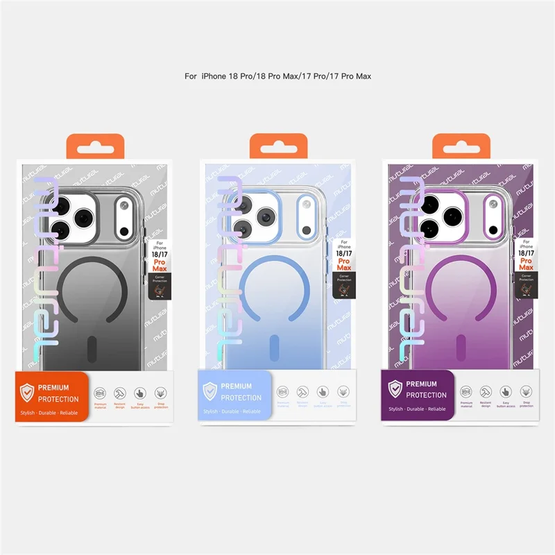 MUTURAL for iPhone 18 Pro Max / 17 Pro Max Case Compatible with MagSafe PC + TPU Gradient Phone Cover - Baby Blue