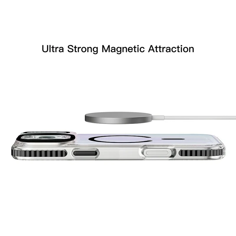 MUTURAL etui na iPhone 18 Pro Max / 17 Pro Max zgodne z MagSafe, tył z tworzywa TPU+PC z magnetycznymi akcesoriami, wzór w paski - Czarny