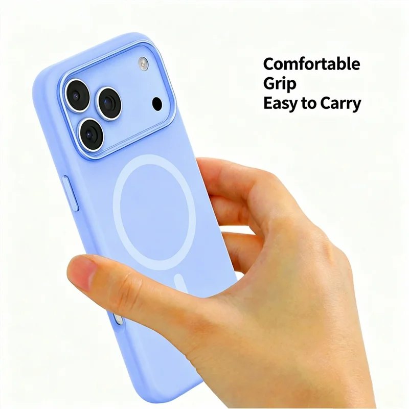 MUTURAL for iPhone 18 Pro Max / 17 Pro Max Case Compatible with MagSafe Liquid Silicone + PC Back Cover with Metal Camera Frame - Baby Blue