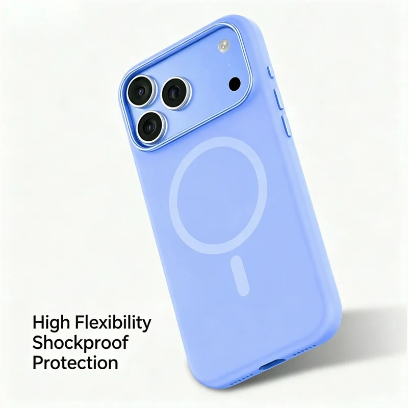 MUTURAL for iPhone 18 Pro Max / 17 Pro Max Case Compatible with MagSafe Liquid Silicone + PC Back Cover with Metal Camera Frame - Baby Blue
