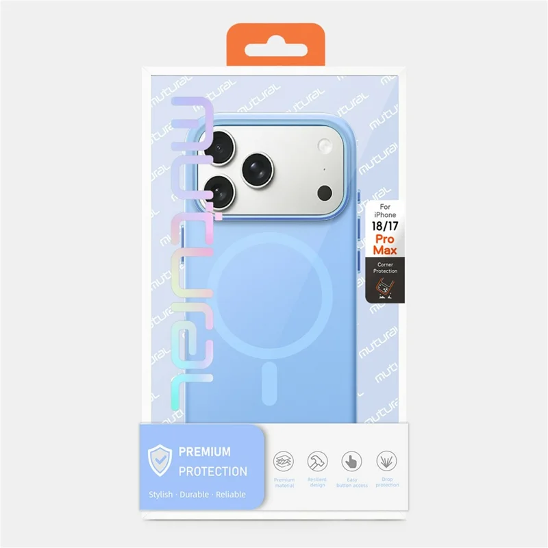 MUTURAL for iPhone 18 Pro Max / 17 Pro Max Case Compatible with MagSafe Liquid Silicone + PC Back Cover with Metal Camera Frame - Baby Blue