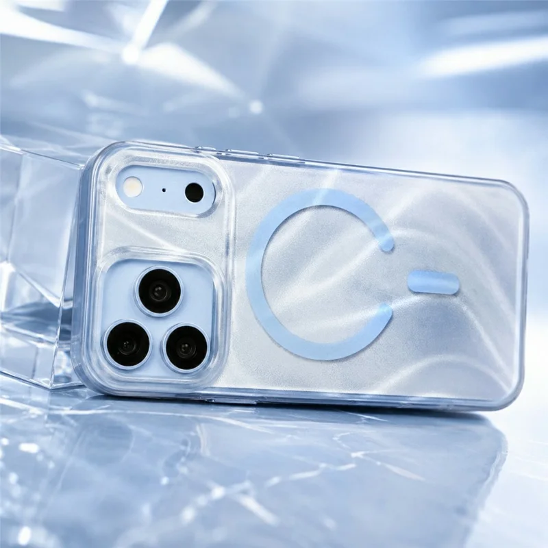 MUTURAL for iPhone 18 Pro Max / 17 Pro Max Magnetic Case Shimmer Texture TPU + PC Anti-Drop Phone Cover - Blue